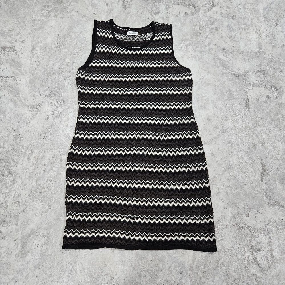 Calvin Klein Sleeveless Sweater Dress Size XL Multicolor Casual Party Stretch